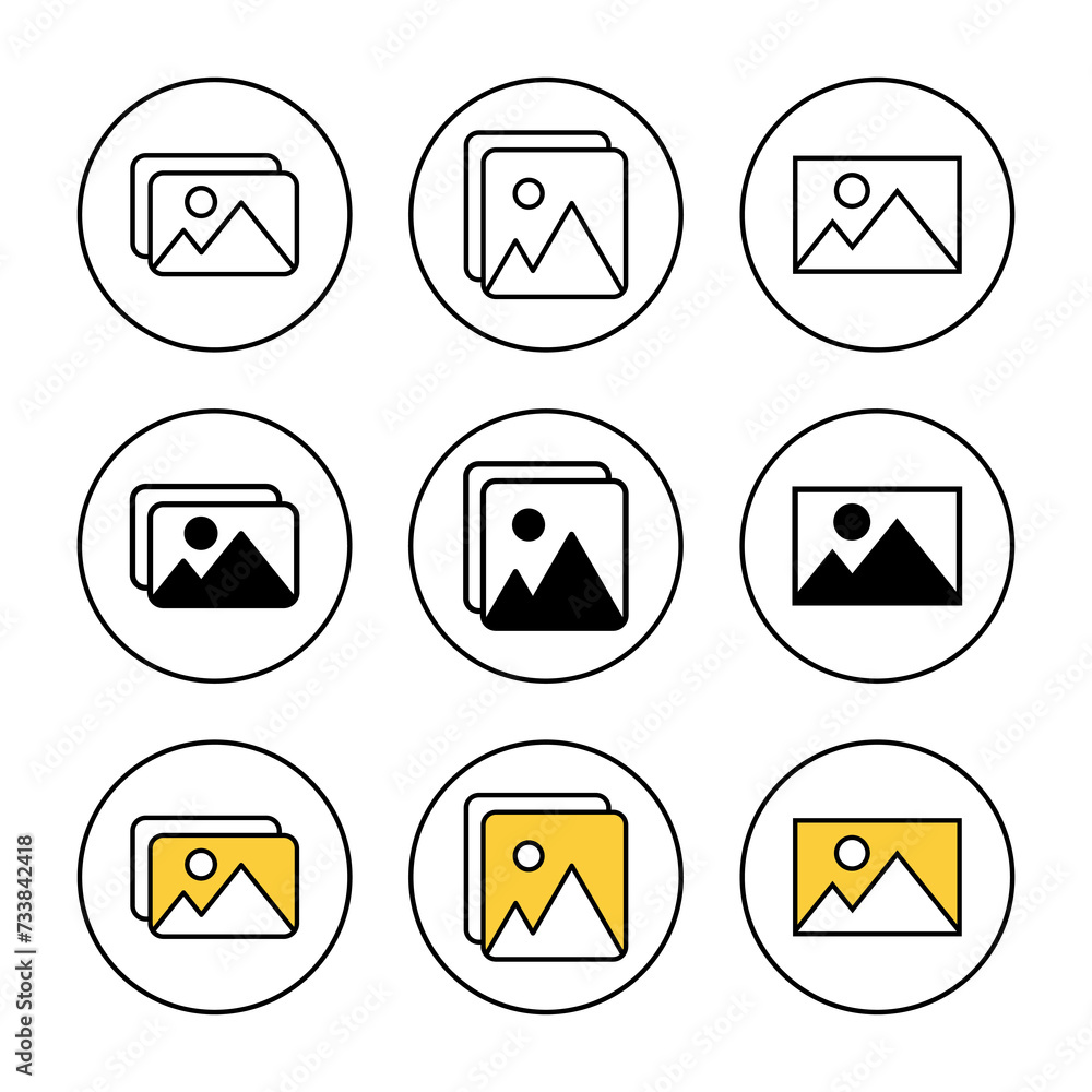 Picture icon set vector. photo gallery sign and symbol. image icon Picture icon set vector. photo gallery sign and symbol. image icon