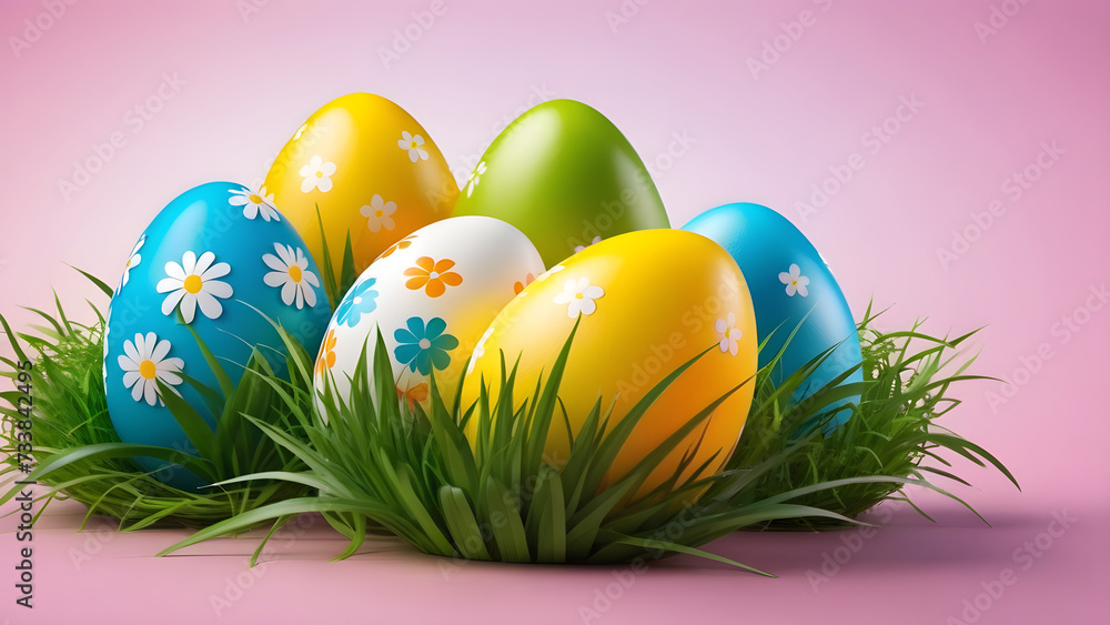 easter eggs in grass
Easter background
Easter card
AI generated