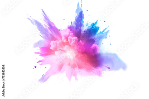 explosion with neon-colored glows and gradients, giving it a futuristic and electrifying appearance against a white background.