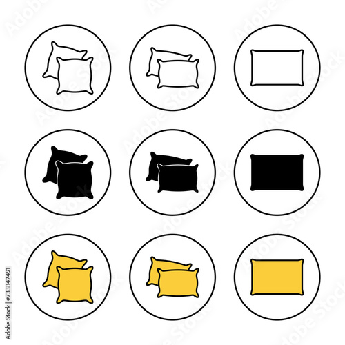 Pillow icon set vector. Pillow sign and symbol. Comfortable fluffy pillow