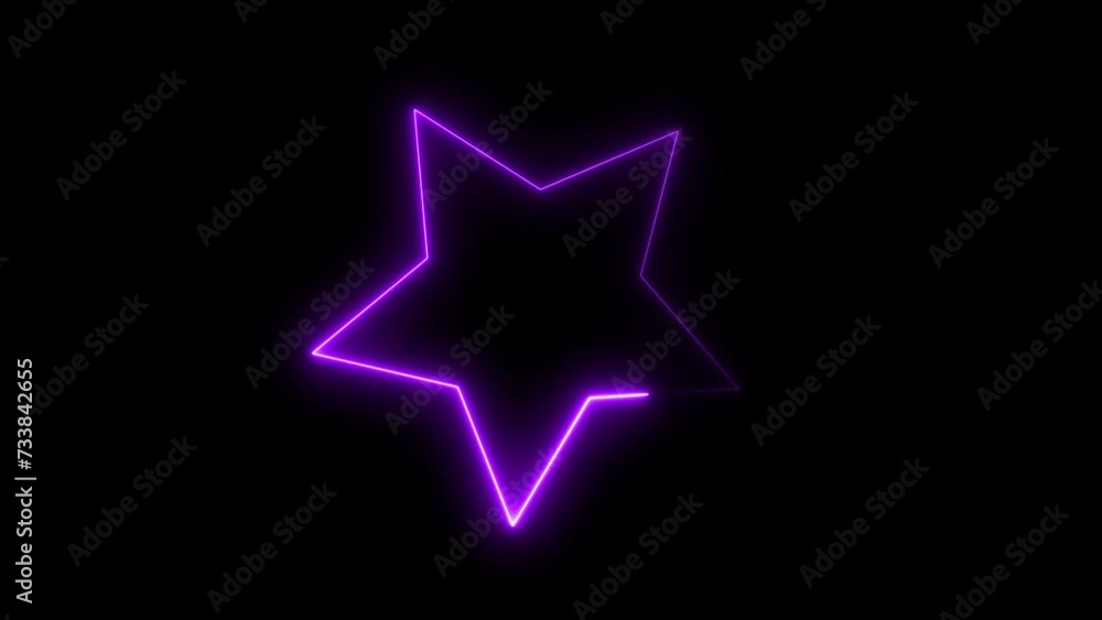 Abstract neon light effect star frame animation background. Abstract neon light effect star frame animation background.
