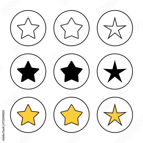 Star Icon set vector. rating sign and symbol. favourite star icon