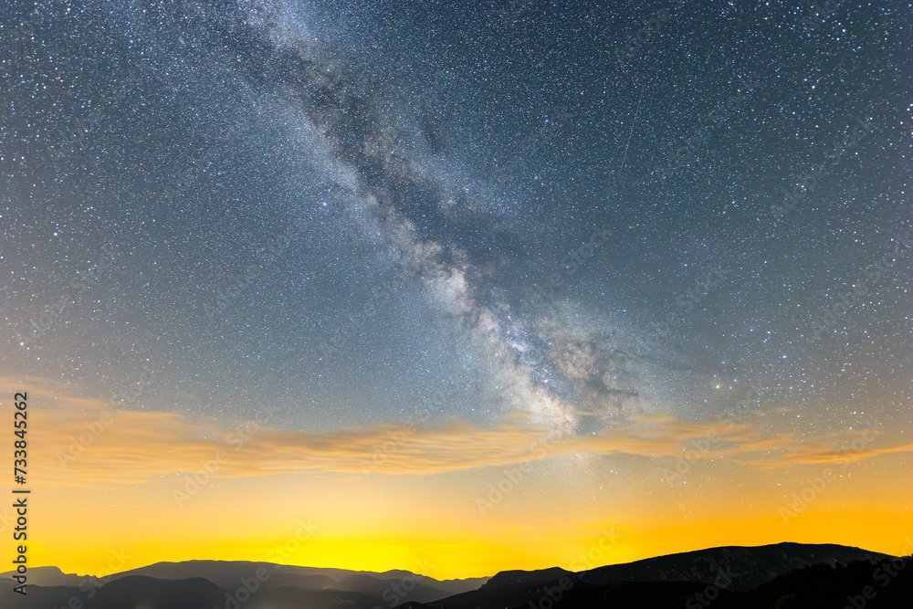 Fototapeta premium Summer milky way in Serra Del Cadi in Pyrenees, Spain
