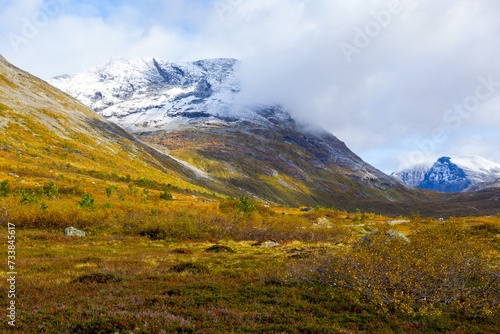 Autumn landscape in Trollstigen road in south Norway in Europe