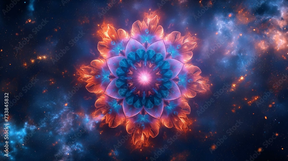 Closeup of an intricate flower art, AI-generated. Closeup of an intricate flower art, AI-generated.
