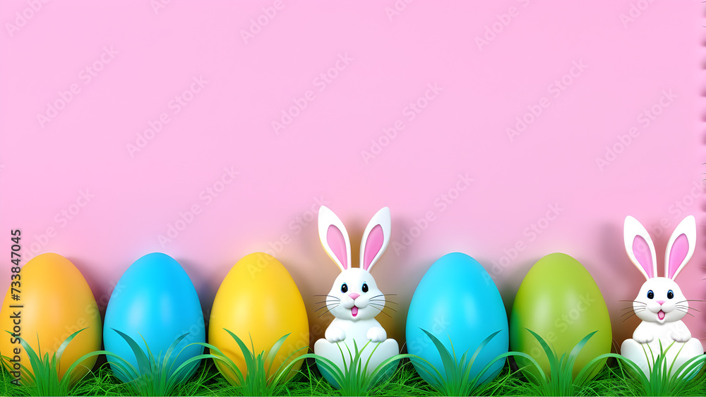 easter bunny and easter eggs
Easter background
Easter card
AI generated