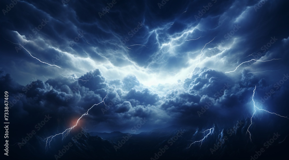 Naklejka premium lightning lighting in the sky