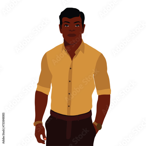 Young stylish black man in elegant style vector