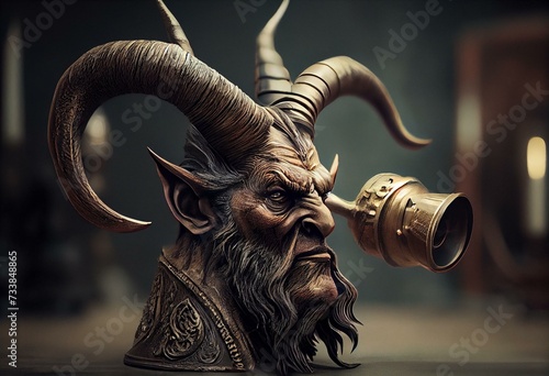 Little horn antichrist of Daniel 7 prophecy. Generative AI
