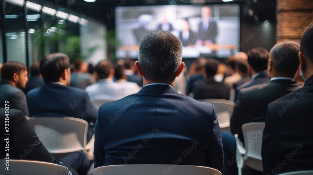 Corporate meeting of IT industry employees who talk about new projects and the direction of company development
Corporate meeting of IT industry employees who talk about new projects and the direction of company development