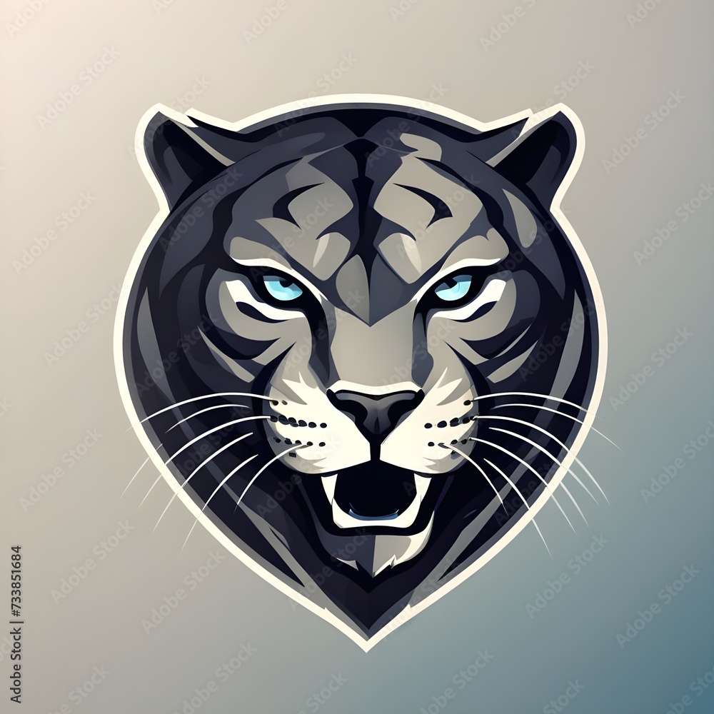 tiager head mascot logo design 