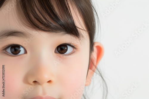 日本人の子供の耳のパーツ写真（アジア人・白背景・背景なし） photo