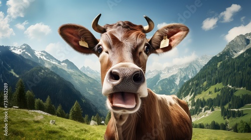 animal surprised cow photo