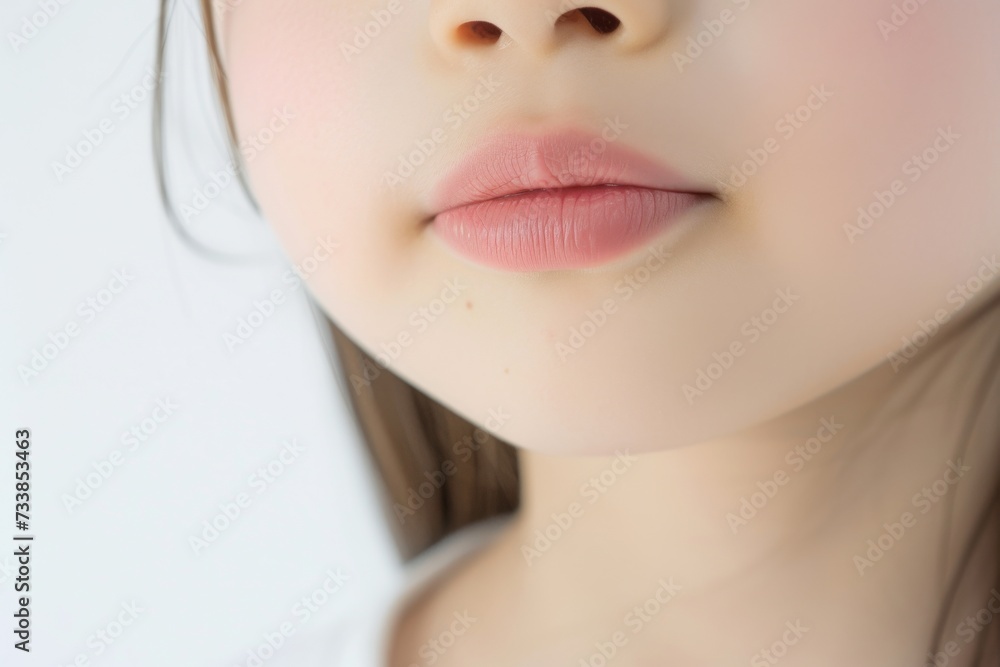 日本人の子供の唇のパーツ写真(アジア人・白背景・背景なし) 日本人の子供の唇のパーツ写真(アジア人・白背景・背景なし)