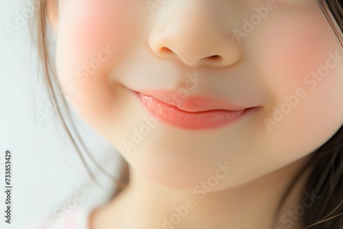 日本人の子供の唇のパーツ写真（アジア人・白背景・背景なし） photo