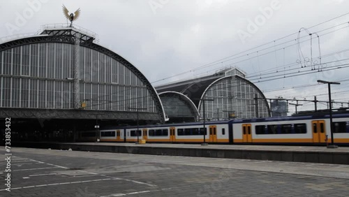 Train leaving at Amsterdam centraal station