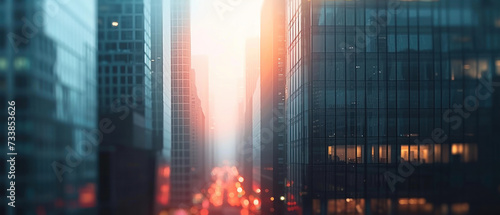 City Street Filled With Tall Buildings