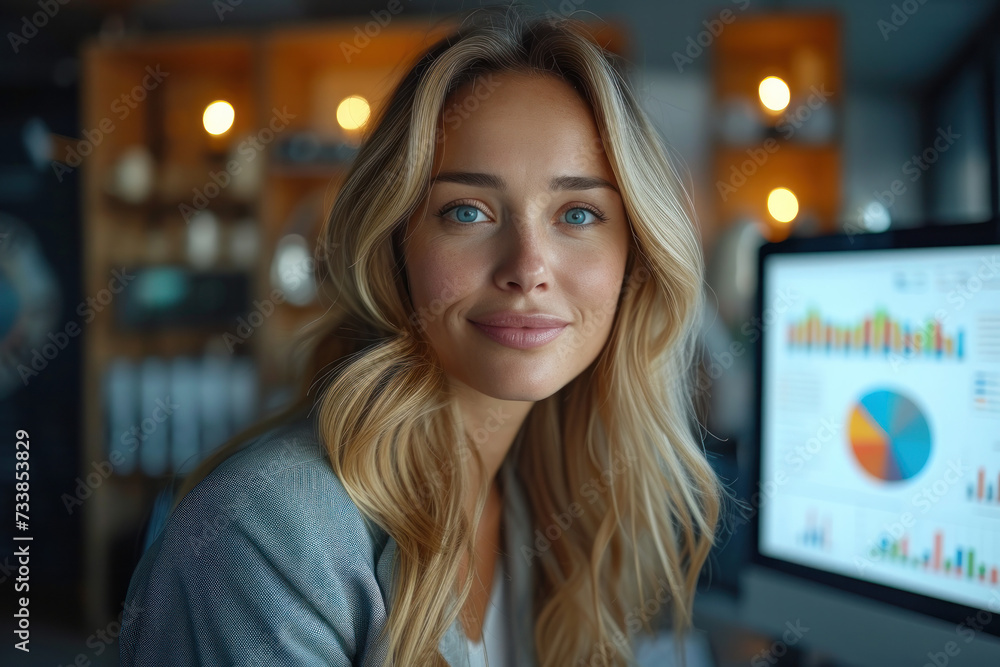 Woman Sitting in Front of a Computer Monitor Woman Sitting in Front of a Computer Monitor