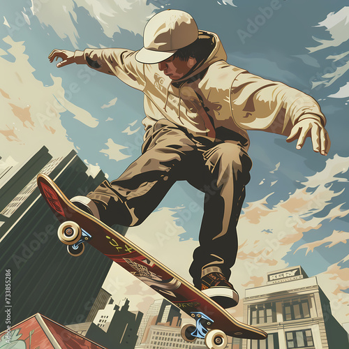 Skateboard dreams An illustration of freedom on four wheels