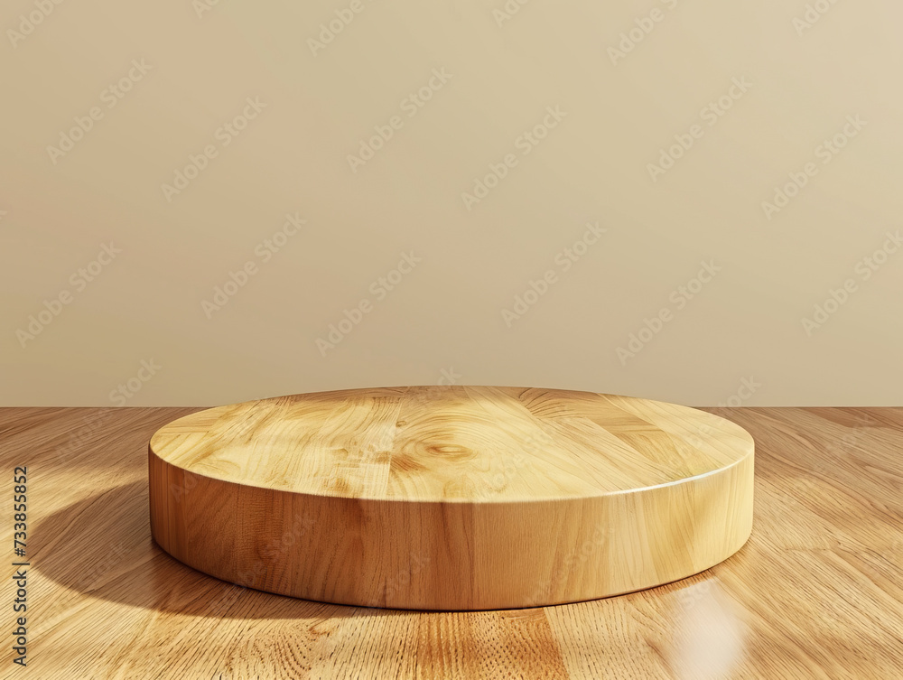 Wooden Display Podium on Textured Background Wooden Display Podium on Textured Background