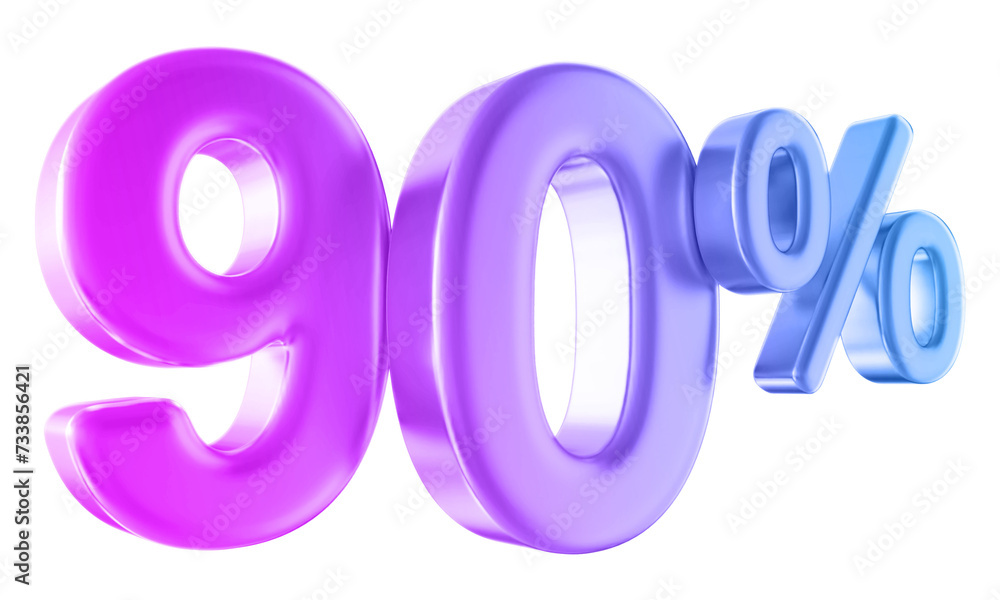90 percent discount number gradient 3d render 90 percent discount number gradient 3d render