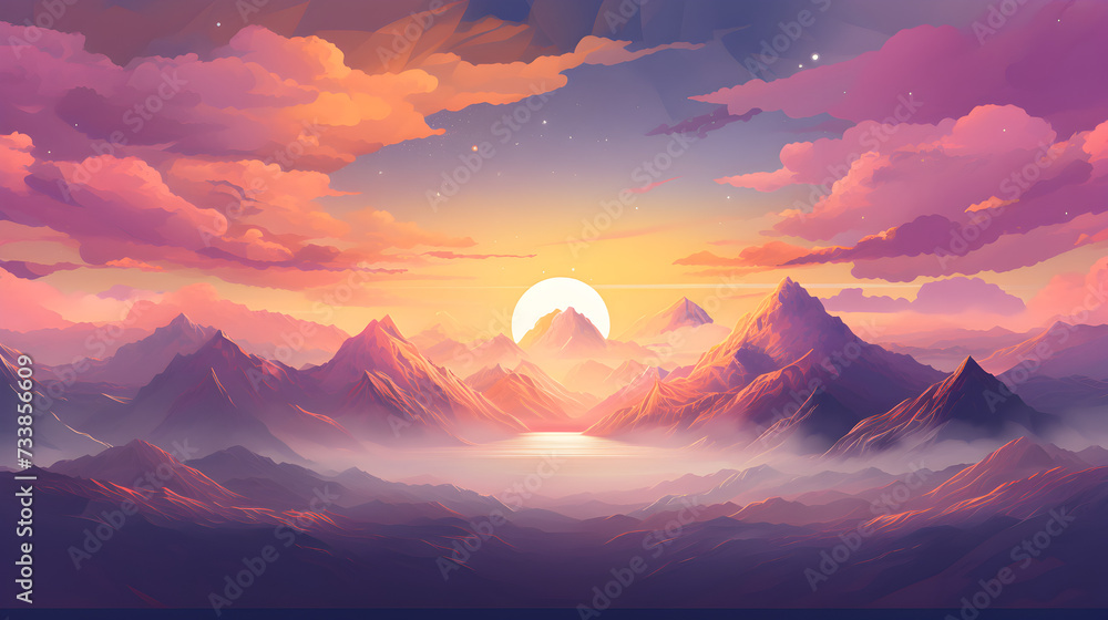 sunset in mountains,,
Digital Art with Difference of Styles Landscapes and Vivid Colors for a Truly Visionary Experience
