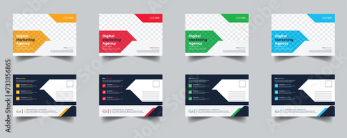 Modern Creative Corporate Post Card Template, Vector Template for Opening Invitation Editable, Professional Business Postcard Design, Event Card Design, Invitation Design, Direct Mail EDDM Template