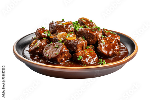 Beef burguignon on a plate