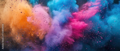 Bright explosion of powder color in dynamic abstract art. Colorful holi powder explosion