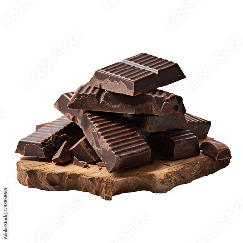 Chopped Chocolate on a transparent background .