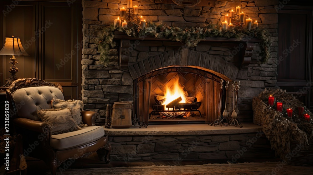 comfort cozy by fireplace