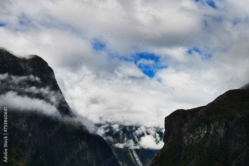 Landscape of Milford Sound / Piopiotahi, South Island, New Zealand Landscape of Milford Sound / Piopiotahi, South Island, New Zealand