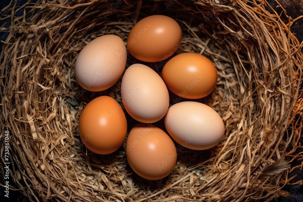 Farm-Fresh Eggs in Cozy Nest Farm-Fresh Eggs in Cozy Nest