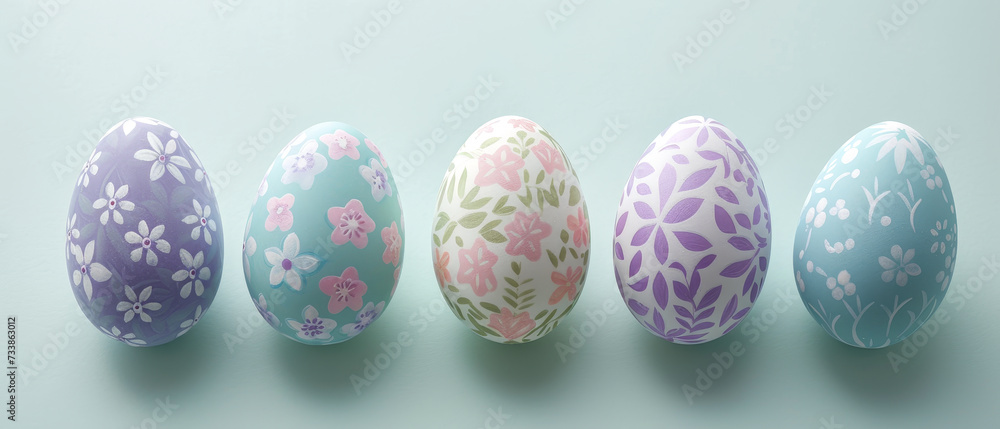 Easter eggs arranged on various surfaces,surrounded by colorful decorations and flowers, evoking the joy and tradition of the spring holiday season Easter eggs arranged on various surfaces,surrounded by colorful decorations and flowers, evoking the joy and tradition of the spring holiday season