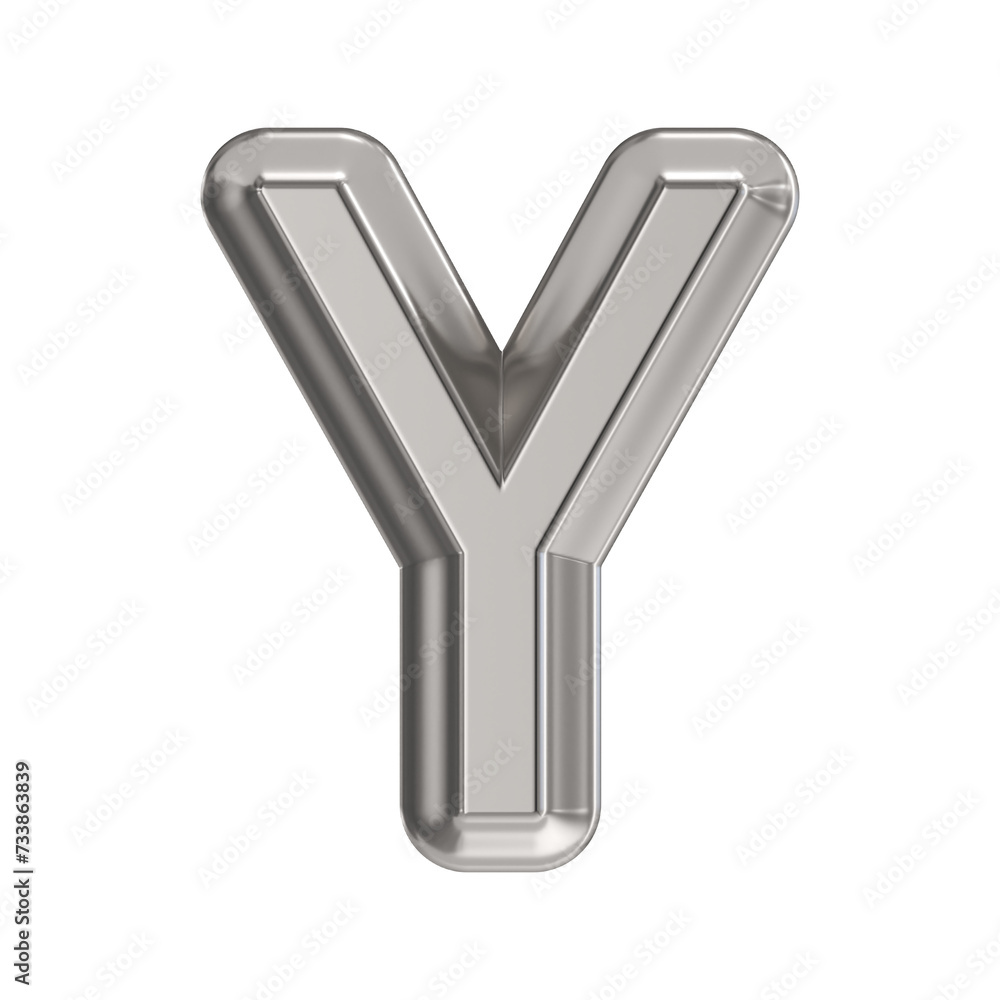 Steel font Letter Y 3D Steel font Letter Y 3D