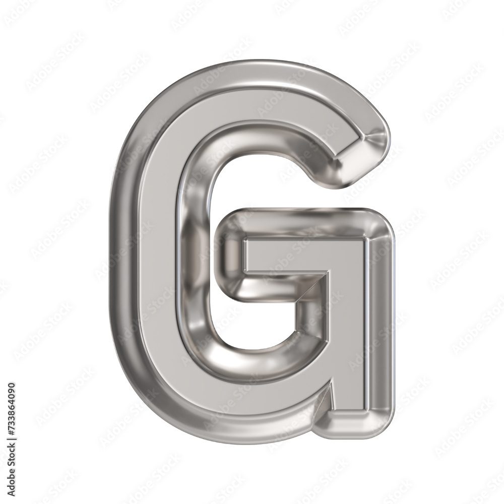 Steel font Letter G 3D Steel font Letter G 3D