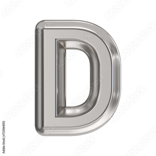 Steel font Letter D 3D