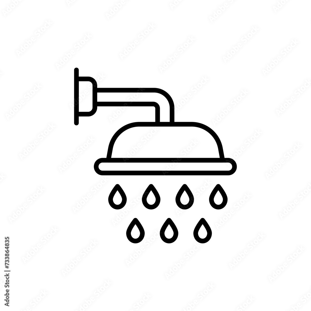 Bathroom shower outline icons, minimalist vector illustration ,simple transparent graphic element .Isolated on white background Bathroom shower outline icons, minimalist vector illustration ,simple transparent graphic element .Isolated on white background