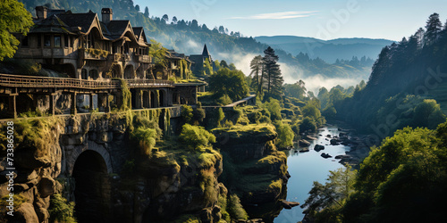 A fairy tale lock located on the top of the mountain opens an incredible panoramic view of beautif