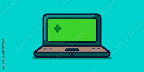 laptop and social media icon technology