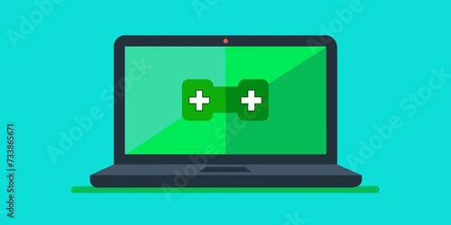 laptop and social media icon technology