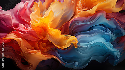 A photograph of an abstract pattern in which forms and colors are intertwined  creating the magic