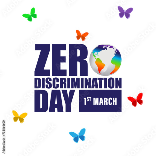Vector illustration of Zero Discrimination Day social media feed template