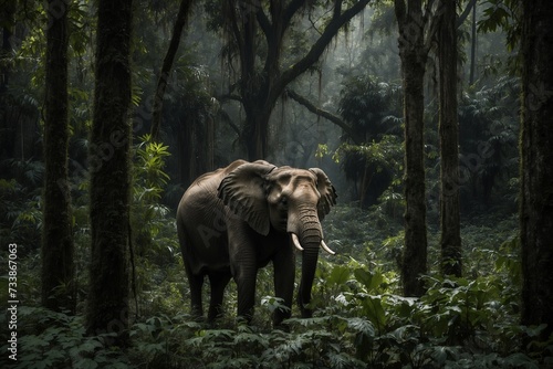 elephant in the forest © Ai Art Pro