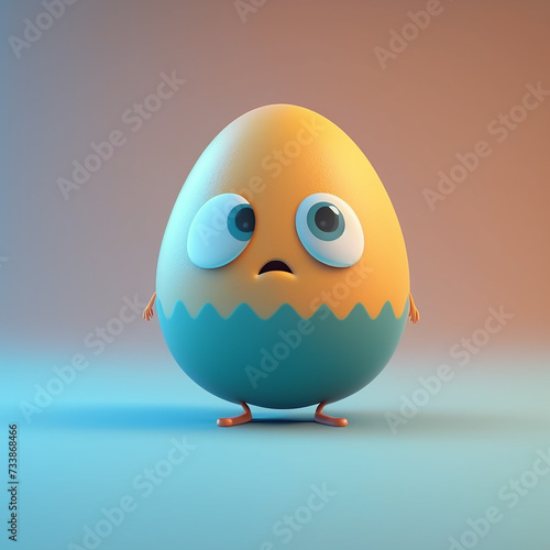 3d cute easter egg photo, generative ai © ShAhZaIb