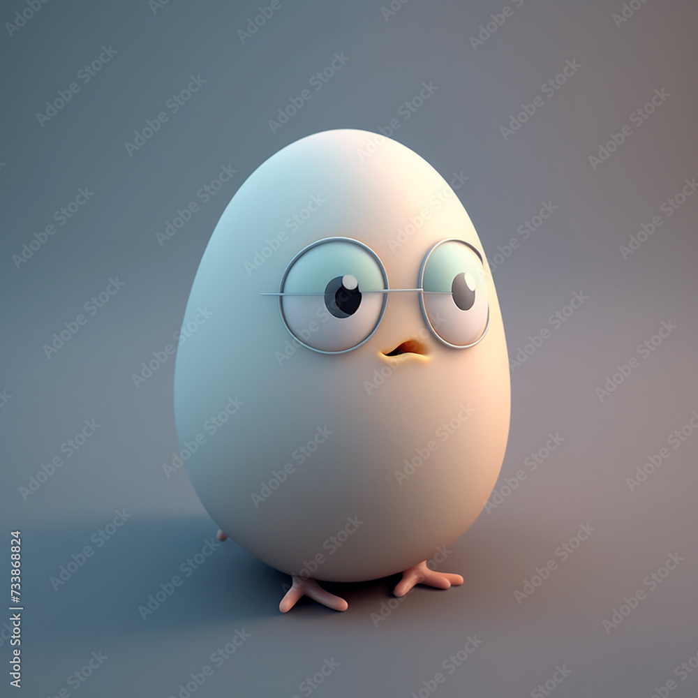3d cute easter egg photo, generative ai 3d cute easter egg photo, generative ai