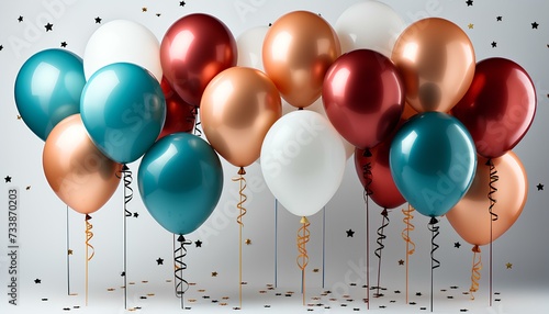 colorful balloons. colorful balloons background. colorful balloons isolated on white background for birthday parties, celebrations, new year's. Helium balloons background