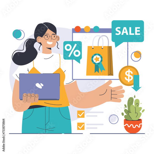 Competitive advantage. Advertising and marketing business strategy. Brand recognition and market niche definition. Flat vector illustration