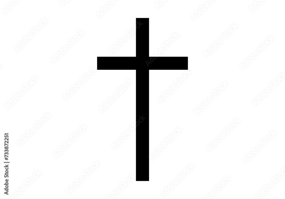 Icono de la cruz latina en negro. Icono de Semana Santa. 