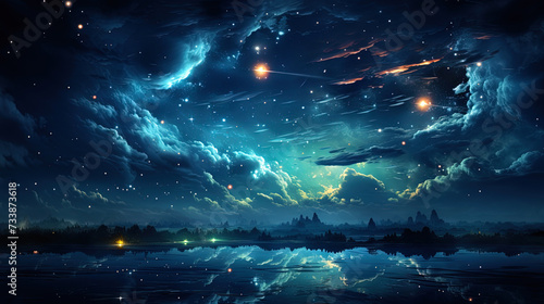 The night sky, the canvas of which is painted with stars in various shades of light, creating a ma © JVLMediaUHD